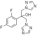 氟康唑, 2-(2,4-二氟苯基)-1,3-雙(1H-1,2,4-三唑-1-基)-2-丙醇, CAS #: 86386-73-4